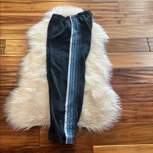 Aviator Nation Black Joggers with Blue Stripes